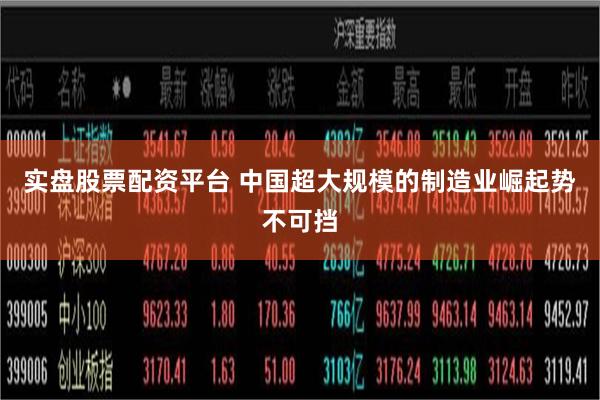 实盘股票配资平台 中国超大规模的制造业崛起势不可挡